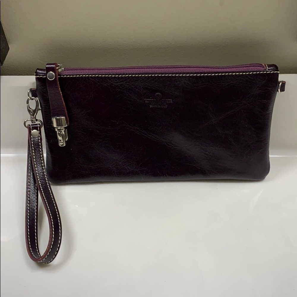 Italian leather clutch